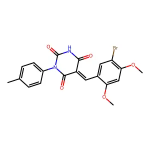 (5E)-5-[(5-bromo-2,4-dimethoxyphenyl)methylidene]-1-(4-methylphenyl)-1,3-diazinane-2,4,6-trione structure