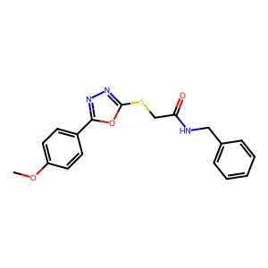 N-Benzyl-2-((5-(4-methoxyphenyl)-1,3,4-oxadiazol-2-yl)thio)acetamide structure