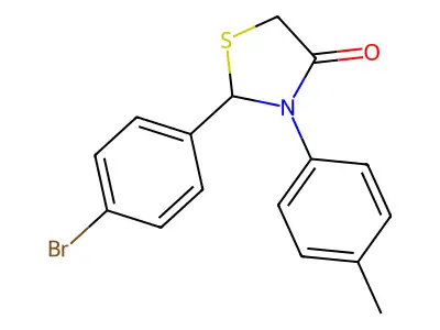 2-(4-Bromophenyl)-3-(4-methylphenyl)-1,3-thiazolidin-4-one structure