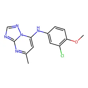 N-(3-chloro-4-methoxyphenyl)-5-methyl-[1,2,4]triazolo[1,5-a]pyrimidin-7-amine structure