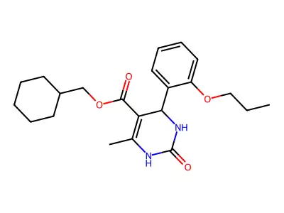 cyclohexylmethyl 6-methyl-2-oxo-4-(2-propoxyphenyl)-1,2,3,4-tetrahydropyrimidine-5-carboxylate structure