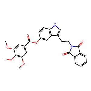 3-(2-(1,3-dioxoisoindolin-2-yl)ethyl)-1H-indol-5-yl 3,4,5-trimethoxybenzoate structure
