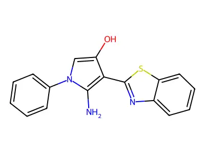 1H-Pyrrol-3-ol, 5-amino-4-(2-benzothiazolyl)-1-phenyl- structure