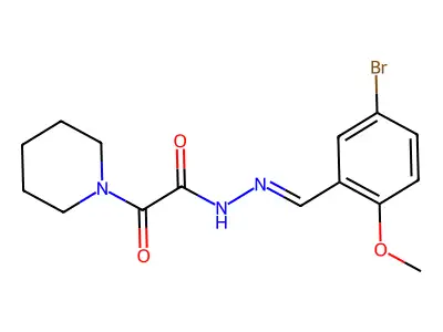 N'-[(E)-(5-bromo-2-methoxyphenyl)methylidene]-2-oxo-2-(piperidin-1-yl)acetohydrazide structure