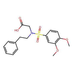 N-((3,4-Dimethoxyphenyl)sulfonyl)-N-(2-phenylethyl)glycine structure