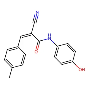 (2Z)-2-Cyano-N-(4-hydroxyphenyl)-3-(4-methylphenyl)acrylamide structure