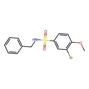 N-benzyl-3-bromo-4-methoxybenzenesulfonamide structure