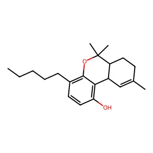 6,6,9-Trimethyl-4-pentyl-6a,7,8,10a-tetrahydro-6H-dibenzo(b,d)pyran-1-ol structure