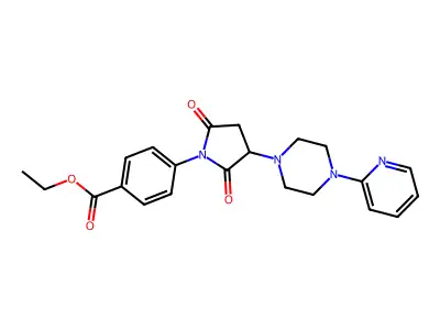 Ethyl 4-[2,5-dioxo-3-(4-pyridin-2-ylpiperazin-1-yl)pyrrolidin-1-yl]benzoate structure