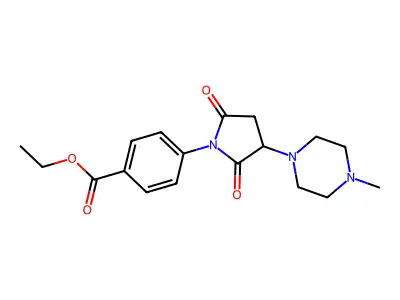 Ethyl 4-[3-(4-methylpiperazin-1-yl)-2,5-dioxopyrrolidin-1-yl]benzoate structure