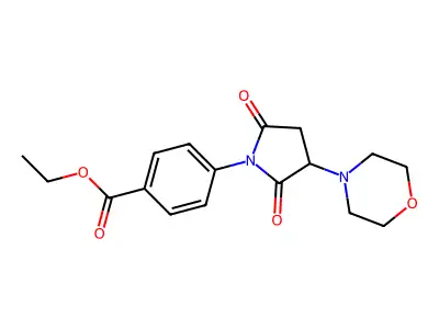 Ethyl 4-(3-morpholin-4-yl-2,5-dioxopyrrolidin-1-yl)benzoate structure