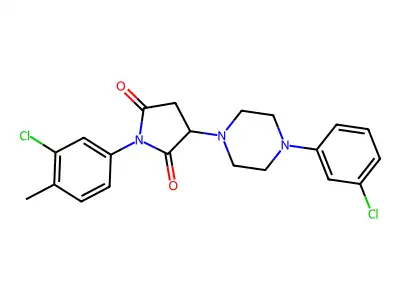 1-(3-chloro-4-methylphenyl)-3-[4-(3-chlorophenyl)piperazin-1-yl]pyrrolidine-2,5-dione structure
