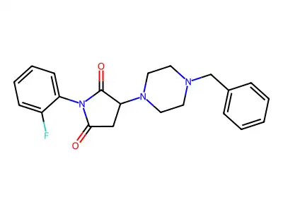 3-(4-Benzylpiperazin-1-yl)-1-(2-fluorophenyl)pyrrolidine-2,5-dione structure