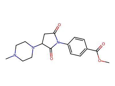 Methyl 4-[3-(4-methylpiperazin-1-yl)-2,5-dioxopyrrolidin-1-yl]benzoate structure
