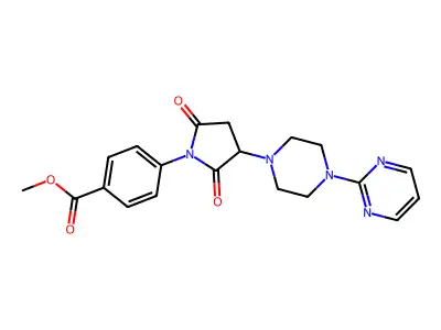 Methyl 4-{2,5-dioxo-3-[4-(pyrimidin-2-yl)piperazin-1-yl]pyrrolidin-1-yl}benzoate structure