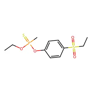 Phosphonothioic acid, methyl-, O-ethyl O-(p-(ethylsulfonyl)phenyl) ester structure