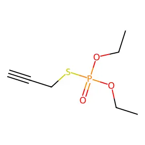 Phosphorothioic acid, O,O-diethyl S-2-propyn-1-yl ester structure