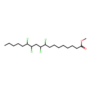 Octadecanoic acid, 9,10,12,13-tetrachloro-, methyl ester structure