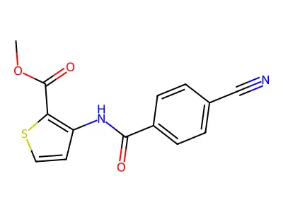 Methyl 3-[(4-cyanobenzoyl)amino]thiophene-2-carboxylate structure