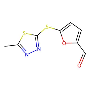 5-((5-Methyl-1,3,4-thiadiazol-2-yl)thio)furan-2-carbaldehyde structure