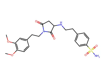 4-[2-({1-[2-(3,4-dimethoxyphenyl)ethyl]-2,5-dioxopyrrolidin-3-yl}amino)ethyl]benzenesulfonamide structure