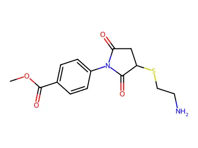 Methyl 4-[3-(2-aminoethylsulfanyl)-2,5-dioxopyrrolidin-1-yl]benzoate structure