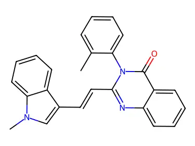 2-[(E)-2-(1-methylindol-3-yl)ethenyl]-3-(2-methylphenyl)quinazolin-4-one structure