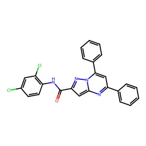 N-(2,4-dichlorophenyl)-5,7-diphenylpyrazolo[1,5-a]pyrimidine-2-carboxamide structure