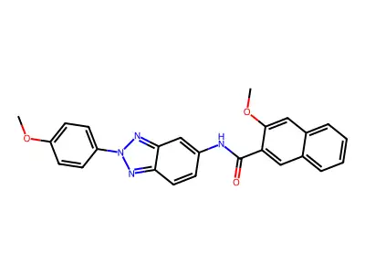 3-methoxy-N-[2-(4-methoxyphenyl)benzotriazol-5-yl]naphthalene-2-carboxamide structure