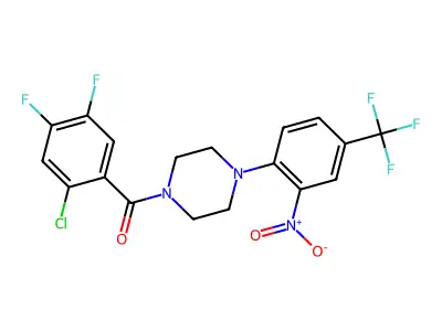 1-(2-Chloro-4,5-difluorobenzoyl)-4-[2-nitro-4-(trifluoromethyl)phenyl]piperazine structure