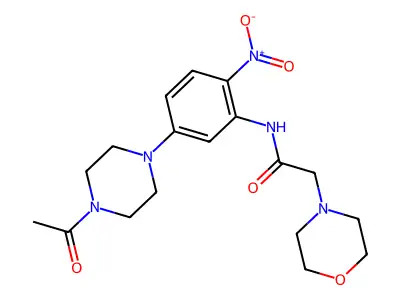 N-[5-(4-acetylpiperazin-1-yl)-2-nitrophenyl]-2-morpholin-4-ylacetamide structure
