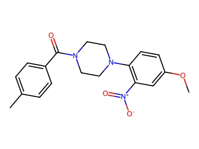 1-(4-Methoxy-2-nitrophenyl)-4-(4-methylbenzoyl)piperazine structure