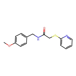 N-[(4-methoxyphenyl)methyl]-2-pyridin-2-ylsulfanylacetamide structure