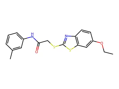 2-[(6-ethoxy-1,3-benzothiazol-2-yl)sulfanyl]-N-(3-methylphenyl)acetamide structure