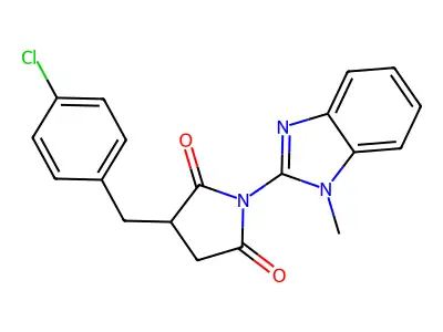 3-[(4-Chlorophenyl)methyl]-1-(1-methylbenzimidazol-2-yl)pyrrolidine-2,5-dione structure