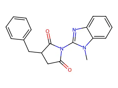 3-Benzyl-1-(1-methylbenzimidazol-2-yl)pyrrolidine-2,5-dione structure