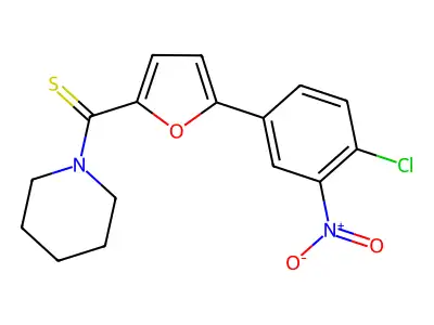 (5-(4-Chloro-3-nitrophenyl)furan-2-yl)(piperidin-1-yl)methanethione structure