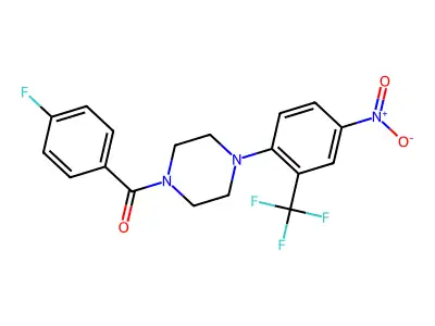 (4-Fluorophenyl)-[4-[4-nitro-2-(trifluoromethyl)phenyl]piperazin-1-yl]methanone structure