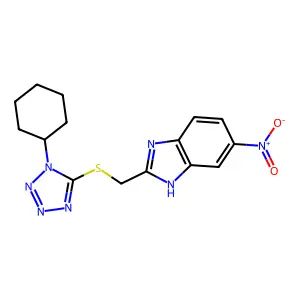 2-(1-Cyclohexyl-1H-tetrazol-5-ylsulfanylmethyl)-6-nitro-1H-benzoimidazole structure