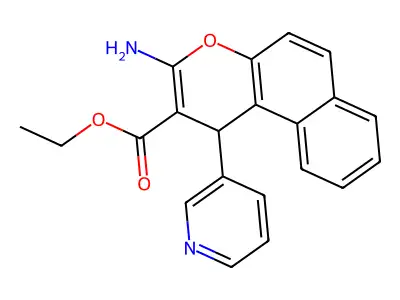 ethyl 3-amino-1-(pyridin-3-yl)-1H-benzo[f]chromene-2-carboxylate structure