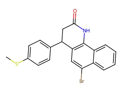 6-bromo-4-[4-(methylsulfanyl)phenyl]-3,4-dihydrobenzo[h]quinolin-2(1H)-one structure