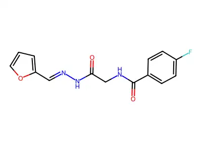 4-fluoro-N-[2-[2-(furan-2-ylmethylidene)hydrazinyl]-2-oxoethyl]benzamide structure