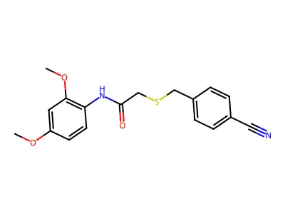 2-[(4-cyanobenzyl)sulfanyl]-N-(2,4-dimethoxyphenyl)acetamide structure