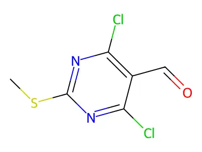 4,6-Dichloro-2-(methylsulfanyl)pyrimidine-5-carbaldehyde structure