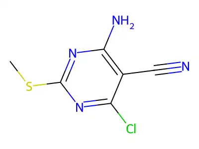 4-Amino-6-chloro-2-(methylthio)-5-pyrimidinecarbonitrile structure