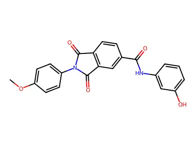 N-(3-hydroxyphenyl)-2-(4-methoxyphenyl)-1,3-dioxoisoindole-5-carboxamide structure