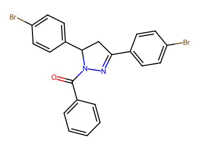 1-benzoyl-3,5-bis(4-bromophenyl)-4,5-dihydro-1H-pyrazole structure