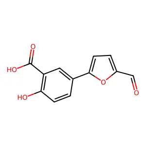 5-(5-甲酰基呋喃-2-基)-2-羟基苯甲酸 structure