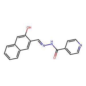 4-Pyridinecarboxylic acid, 2-[(3-hydroxy-2-naphthalenyl)methylene]hydrazide structure