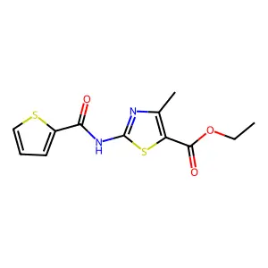 Ethyl 4-methyl-2-[(2-thienylcarbonyl)amino]-1,3-thiazole-5-carboxylate structure
